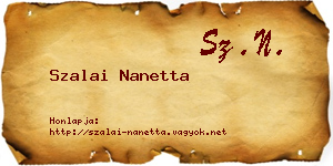 Szalai Nanetta névjegykártya